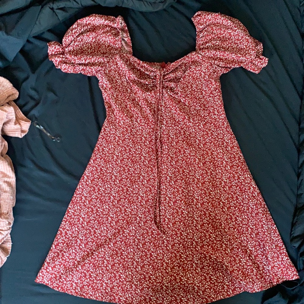 Red and white dress